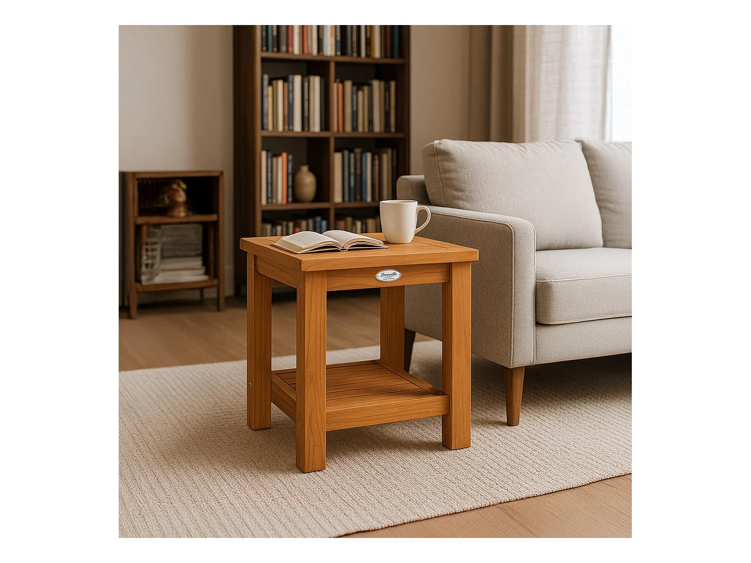 Table d'appoint - carré - Bois - 45 x 45 cm - Teck - Keaton