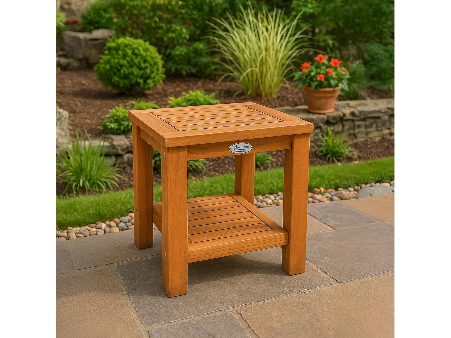 Table d'appoint - carré - Bois - 45 x 45 cm - Teck - Keaton