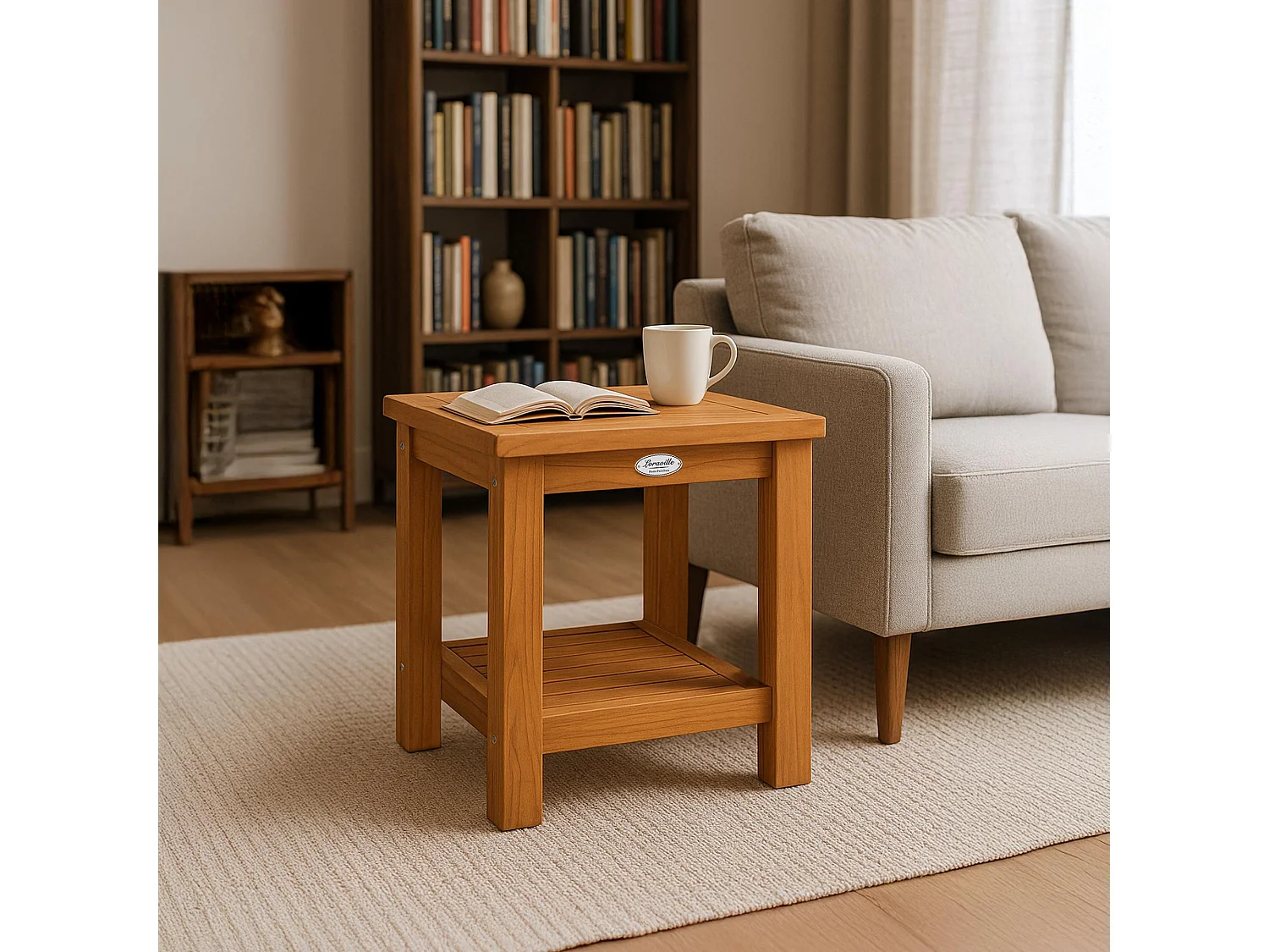 Table d'appoint - carré - Bois - 45 x 45 cm - Teck - Keaton