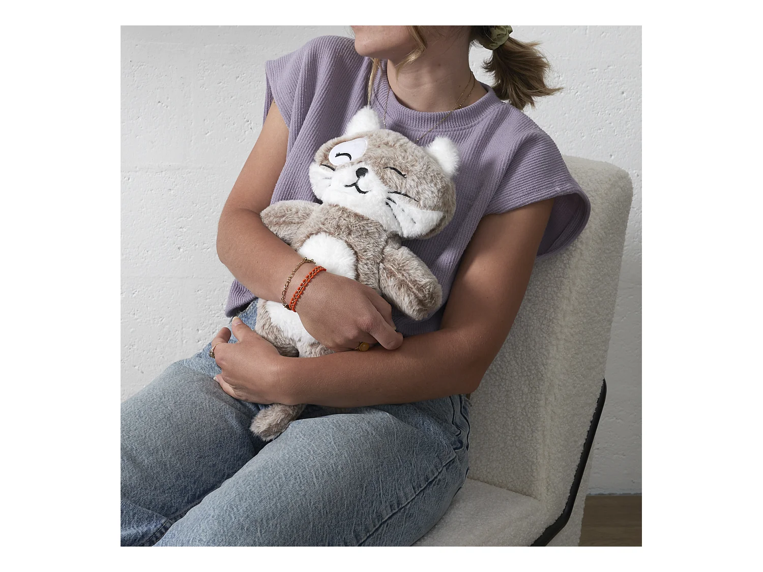 Peluche Chauffante Fluffy USB M6 en Polyester - Marron 26x1.5x32 cm