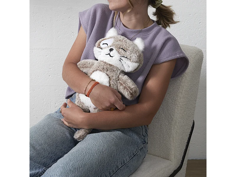 Peluche Chauffante Fluffy USB M6 en Polyester - Marron 26x1.5x32 cm