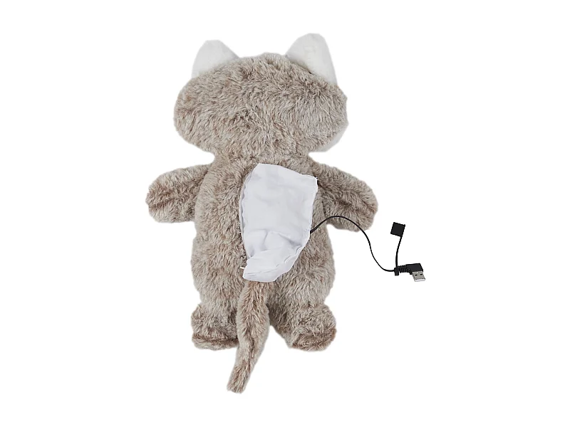 Peluche Chauffante Fluffy USB M6 en Polyester - Marron 26x1.5x32 cm
