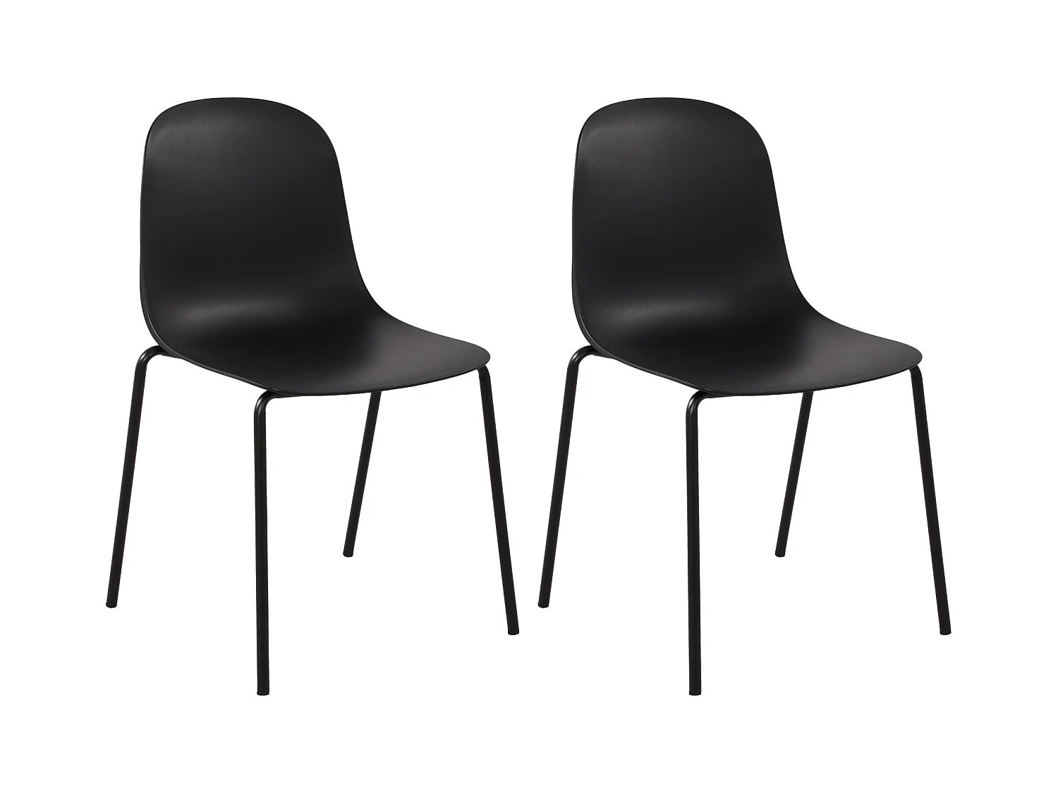 Lot de 2  Chaises de jardin - Plastique - Noir - Hardin