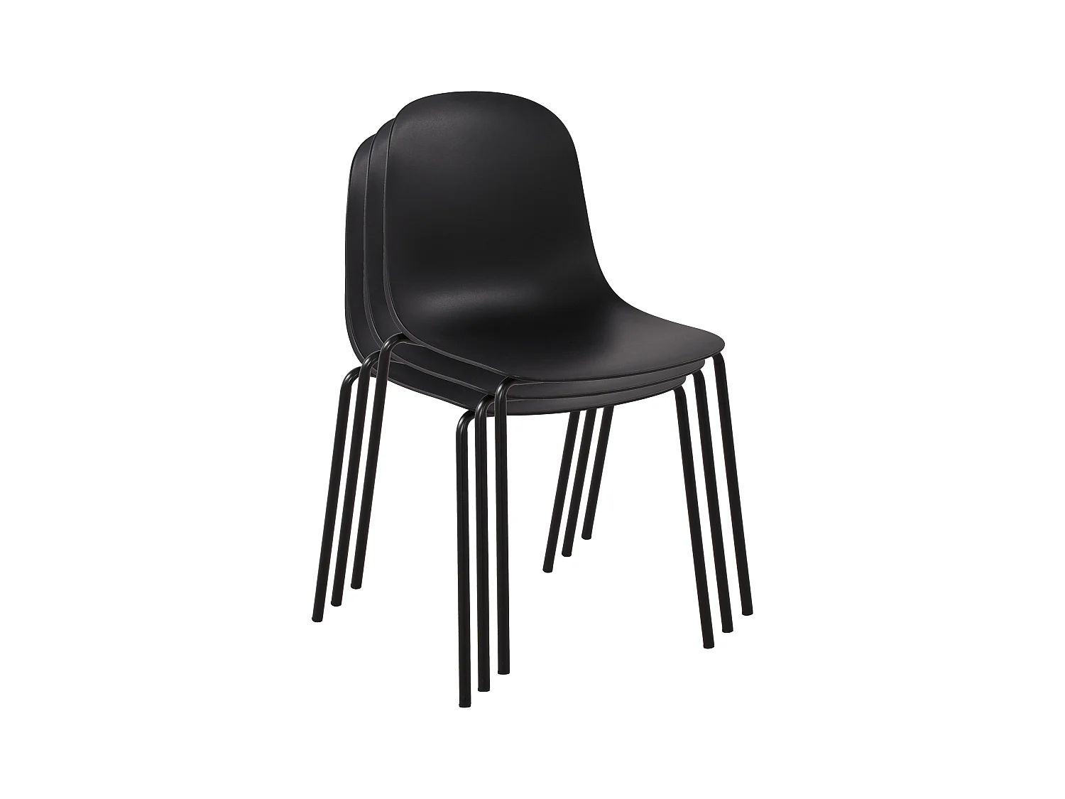 Lot de 2  Chaises de jardin - Plastique - Noir - Hardin