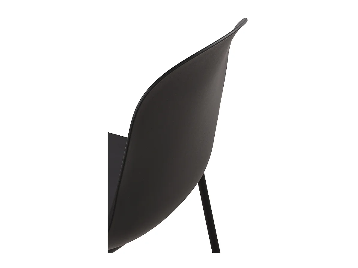 Lot de 2  Chaises de jardin - Plastique - Noir - Hardin