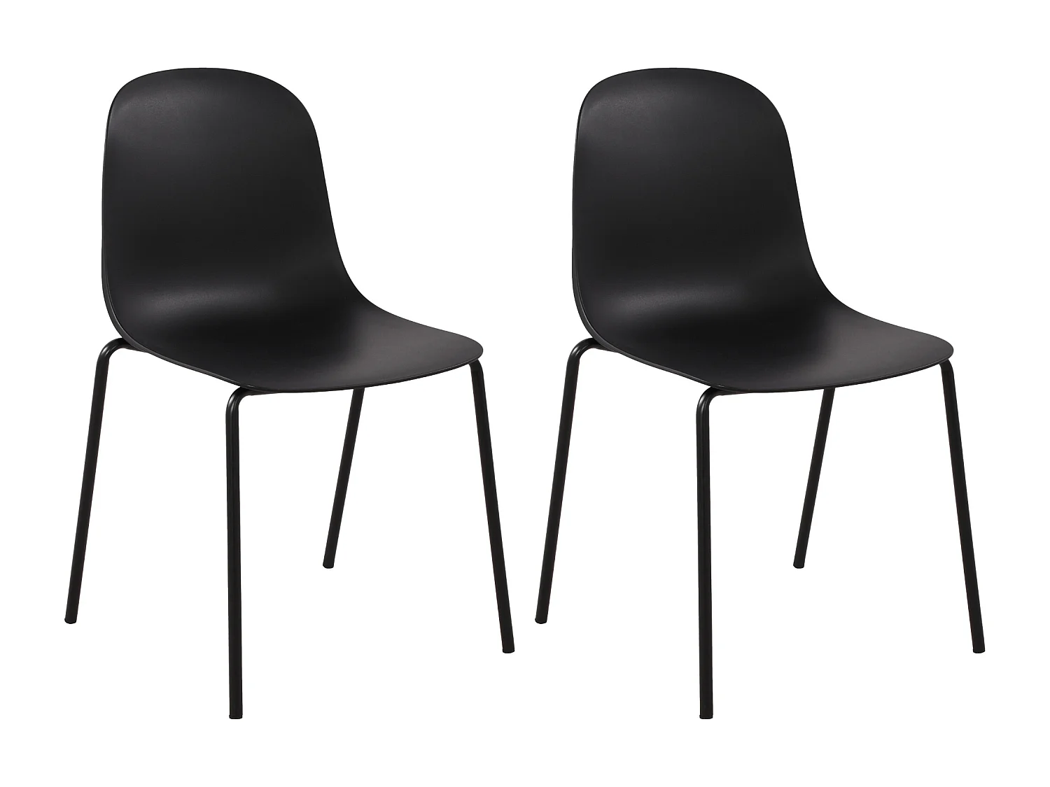Lot de 2  Chaises de jardin - Plastique - Noir - Hardin