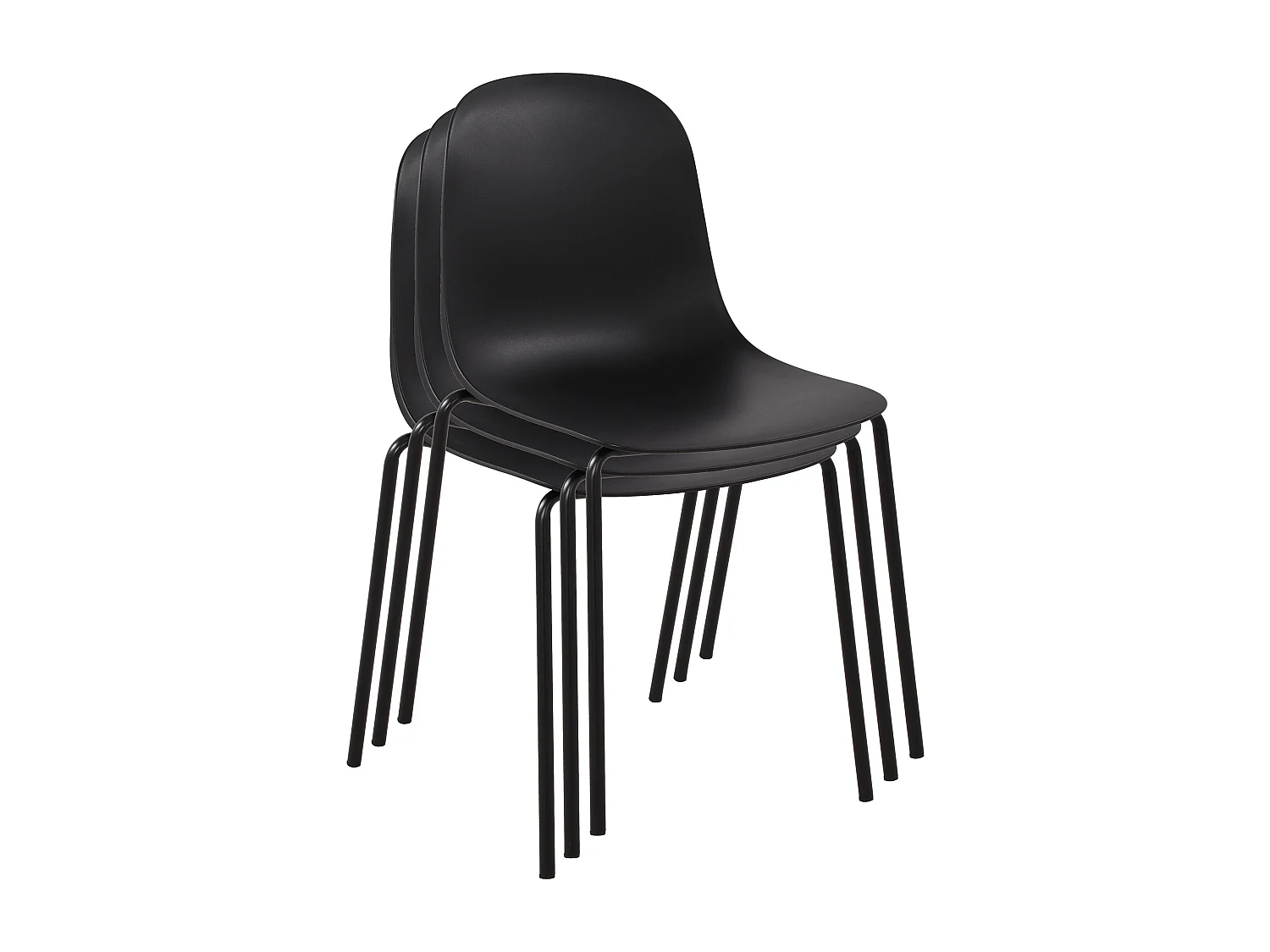 Lot de 2  Chaises de jardin - Plastique - Noir - Hardin