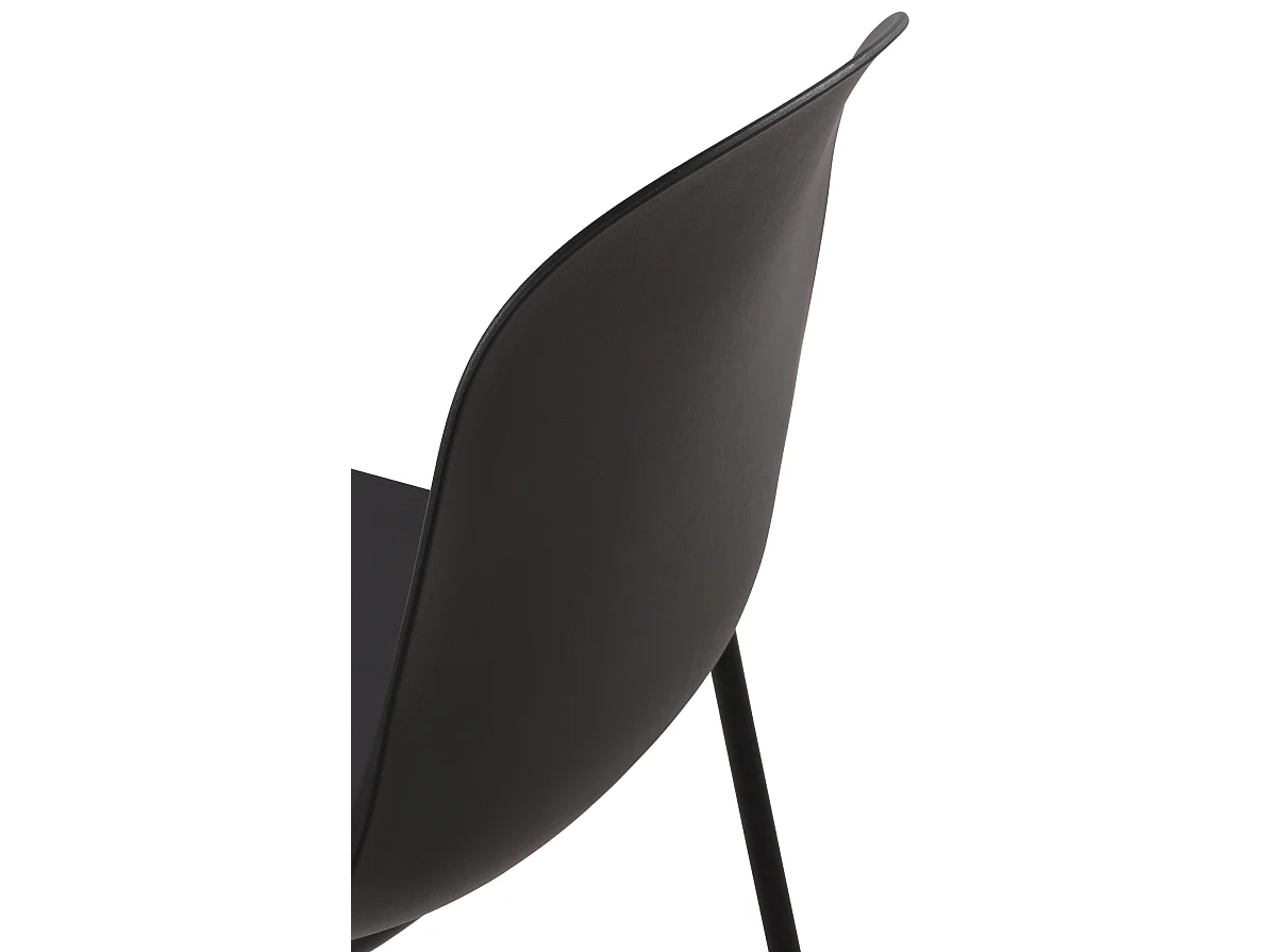 Lot de 2  Chaises de jardin - Plastique - Noir - Hardin