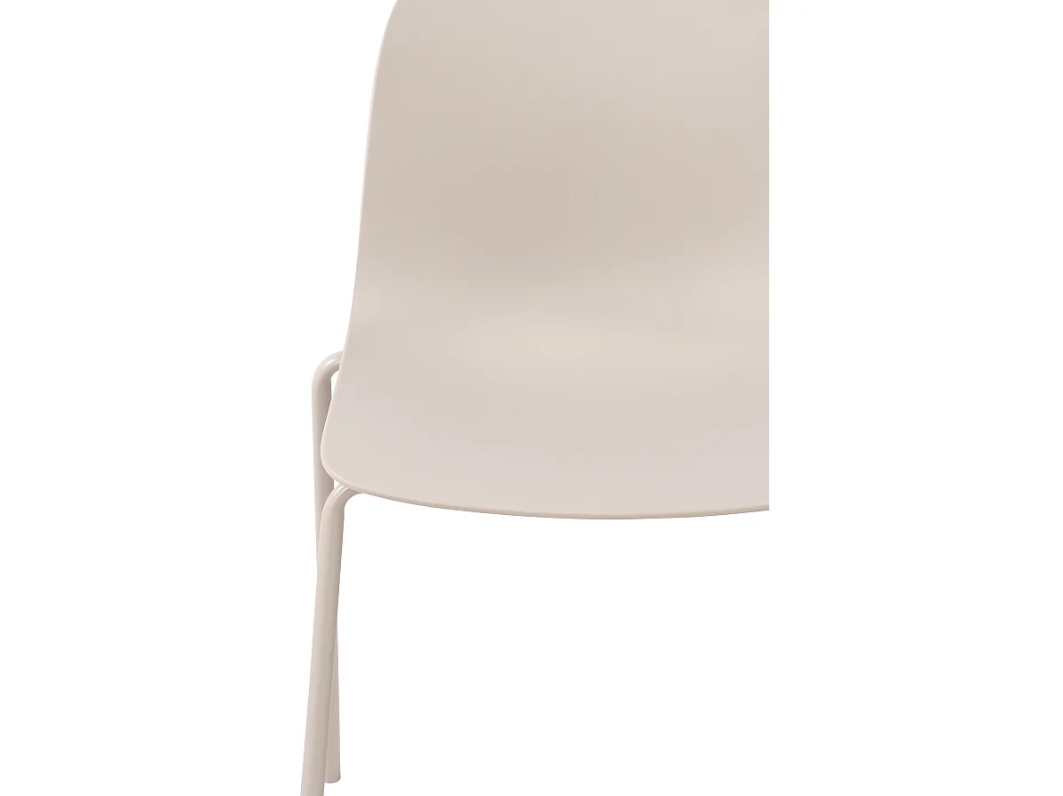 Lot de 2  Chaises de jardin - Plastique - Gris clair - Hardin