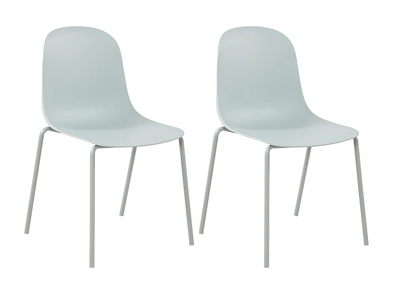 Lot de 2  Chaises de jardin - Plastique - Turquoise - Hardin