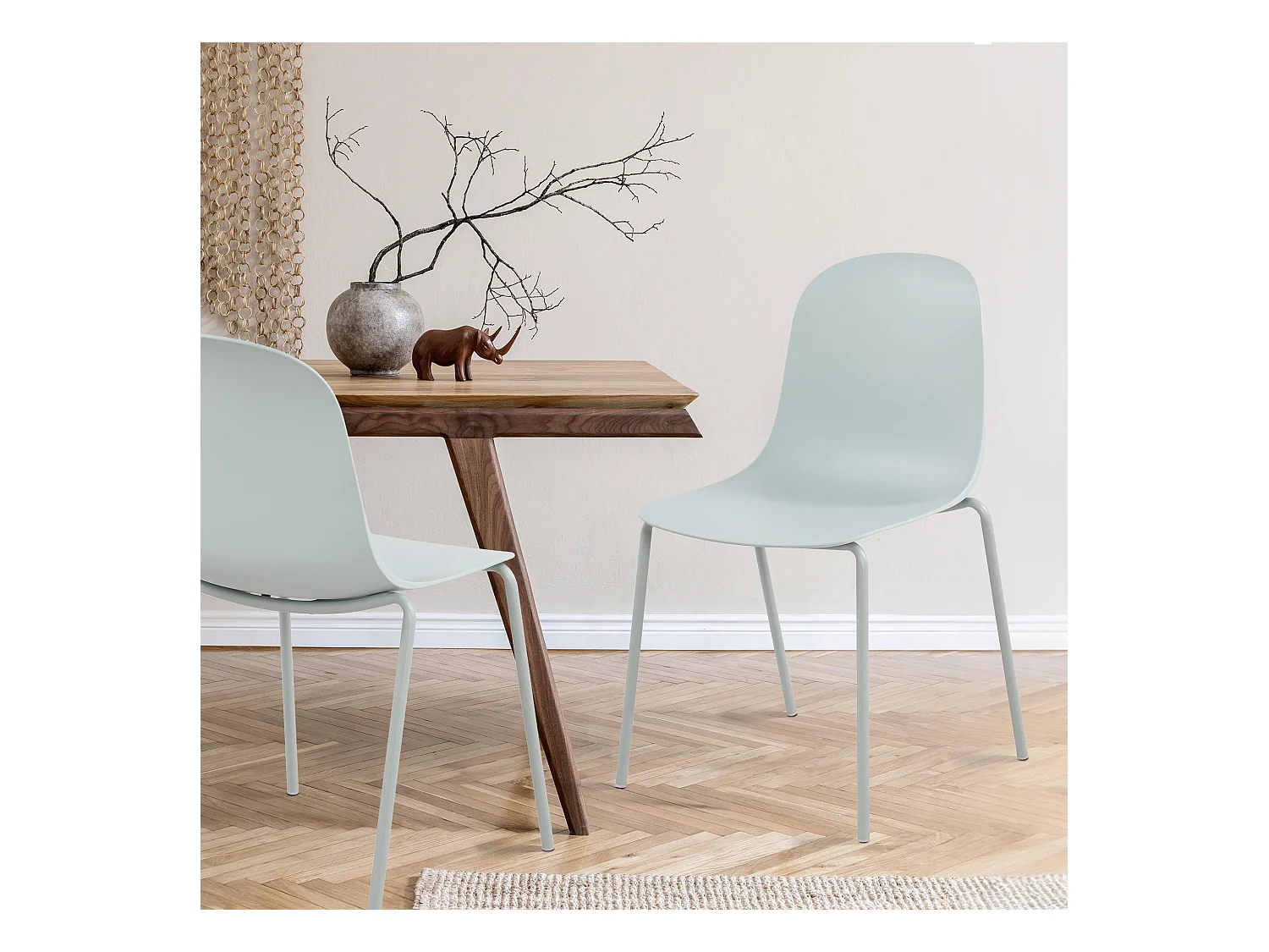 Lot de 2  Chaises de jardin - Plastique - Turquoise - Hardin