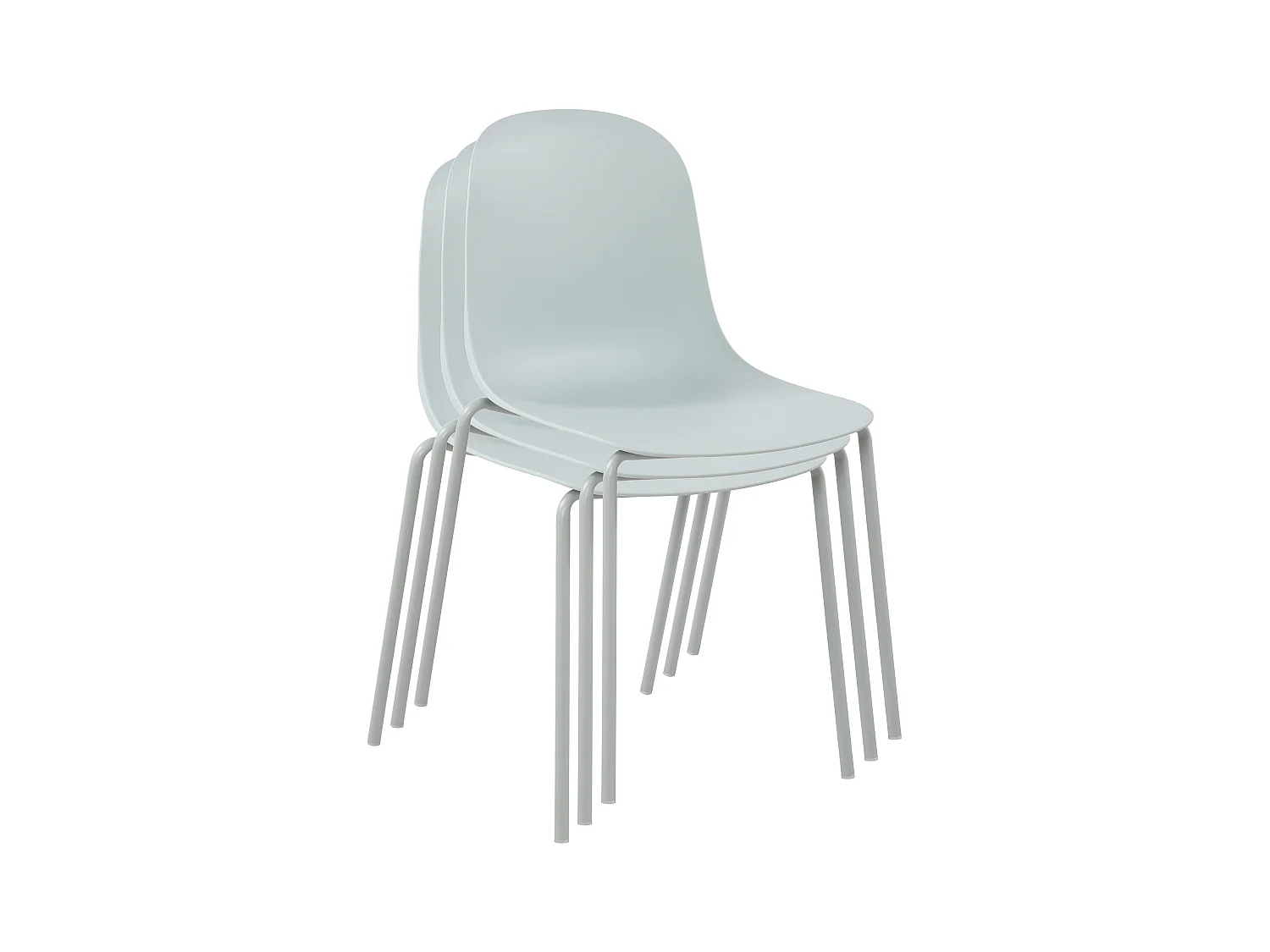 Lot de 2  Chaises de jardin - Plastique - Turquoise - Hardin