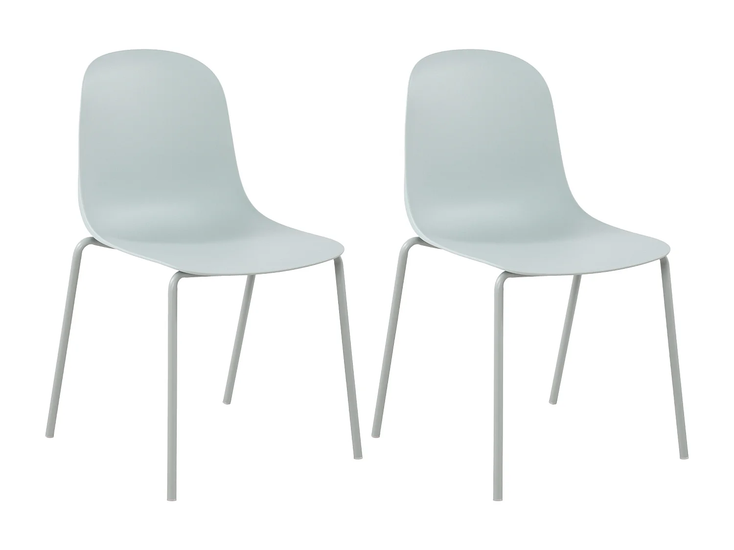 Lot de 2  Chaises de jardin - Plastique - Turquoise - Hardin