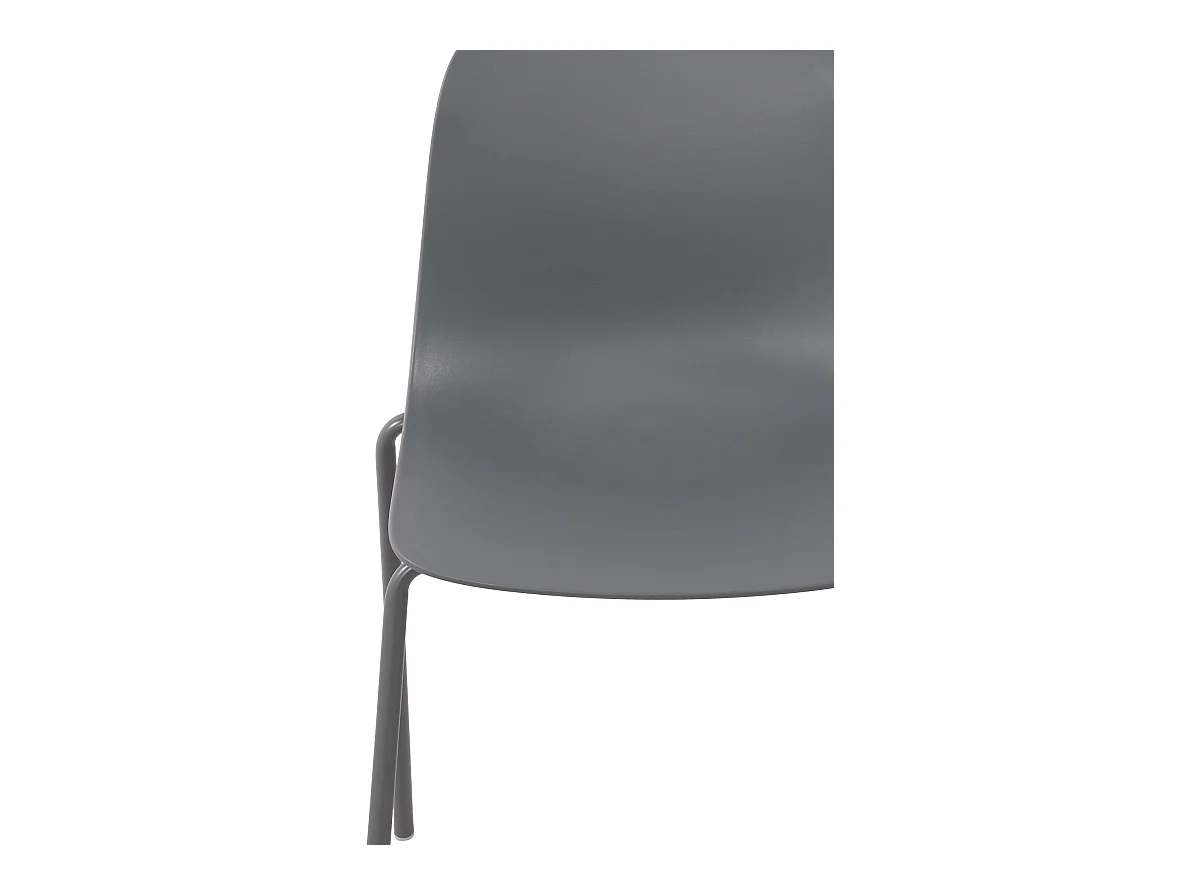 Lot de 2  Chaises de jardin - Plastique - Gris foncé - Hardin