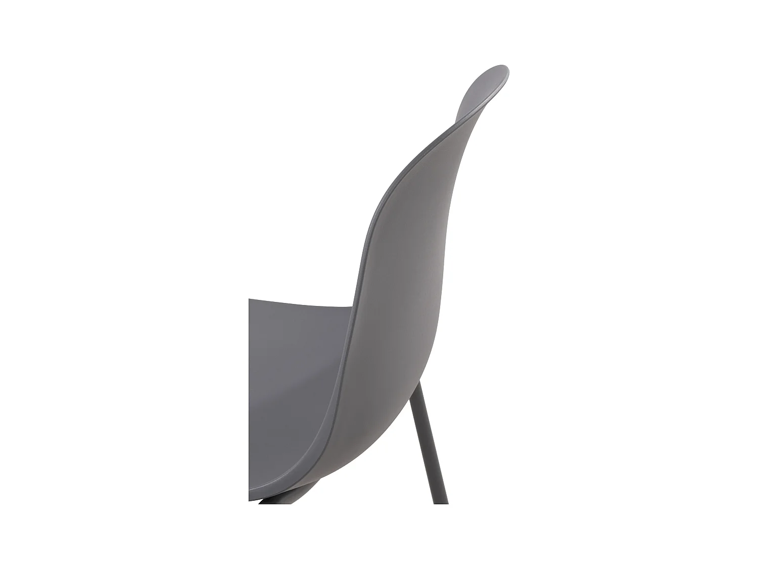 Lot de 2  Chaises de jardin - Plastique - Gris foncé - Hardin