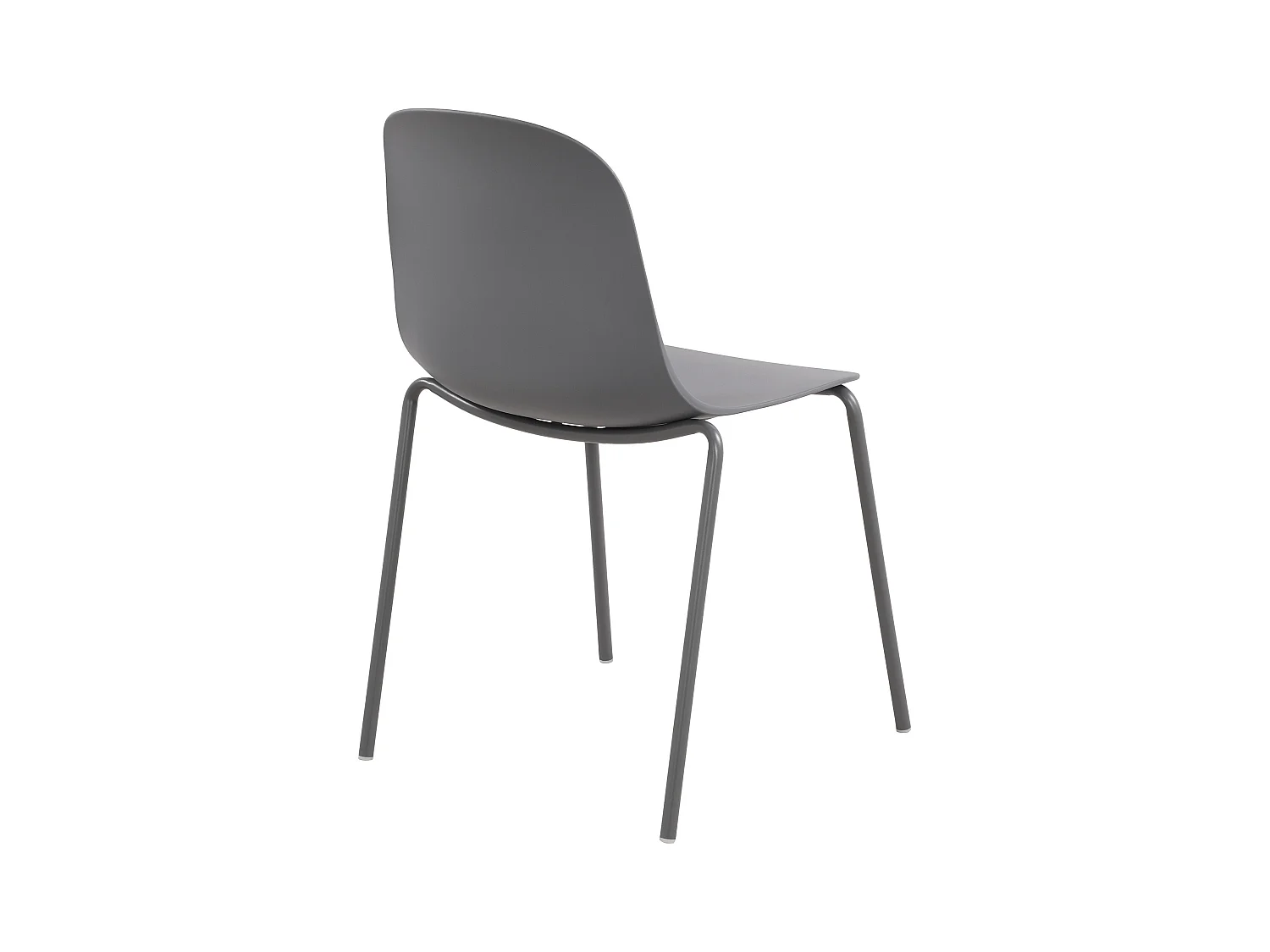 Lot de 2  Chaises de jardin - Plastique - Gris foncé - Hardin