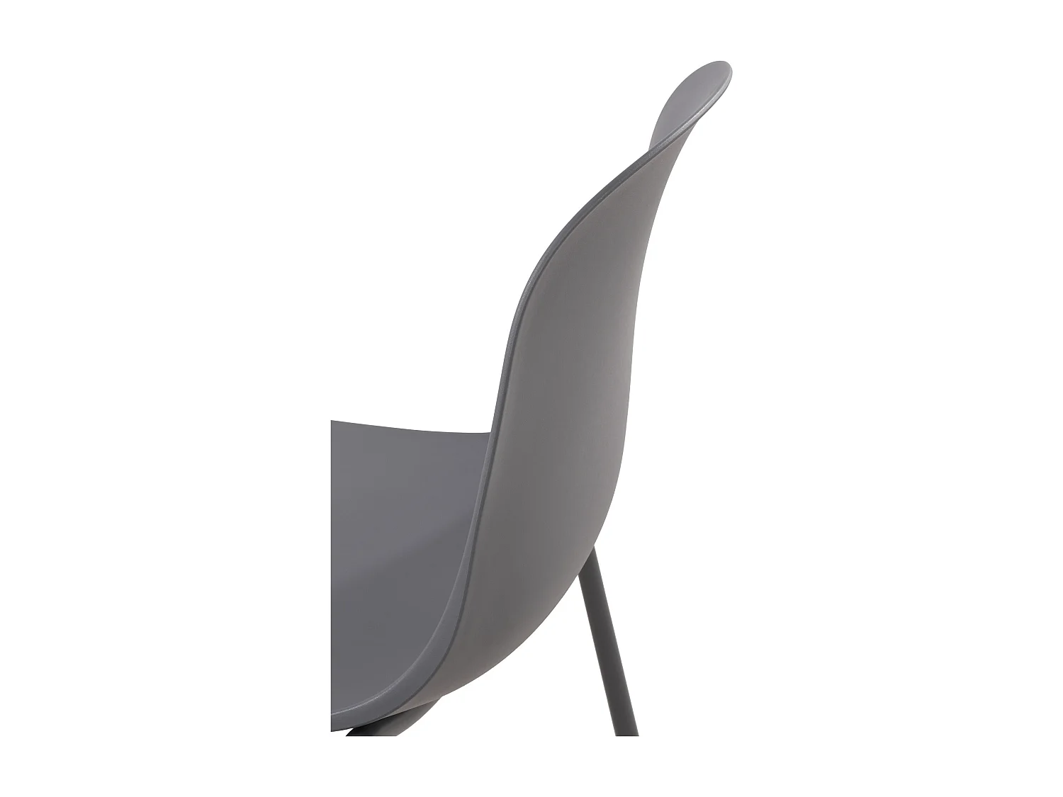 Lot de 2  Chaises de jardin - Plastique - Gris foncé - Hardin