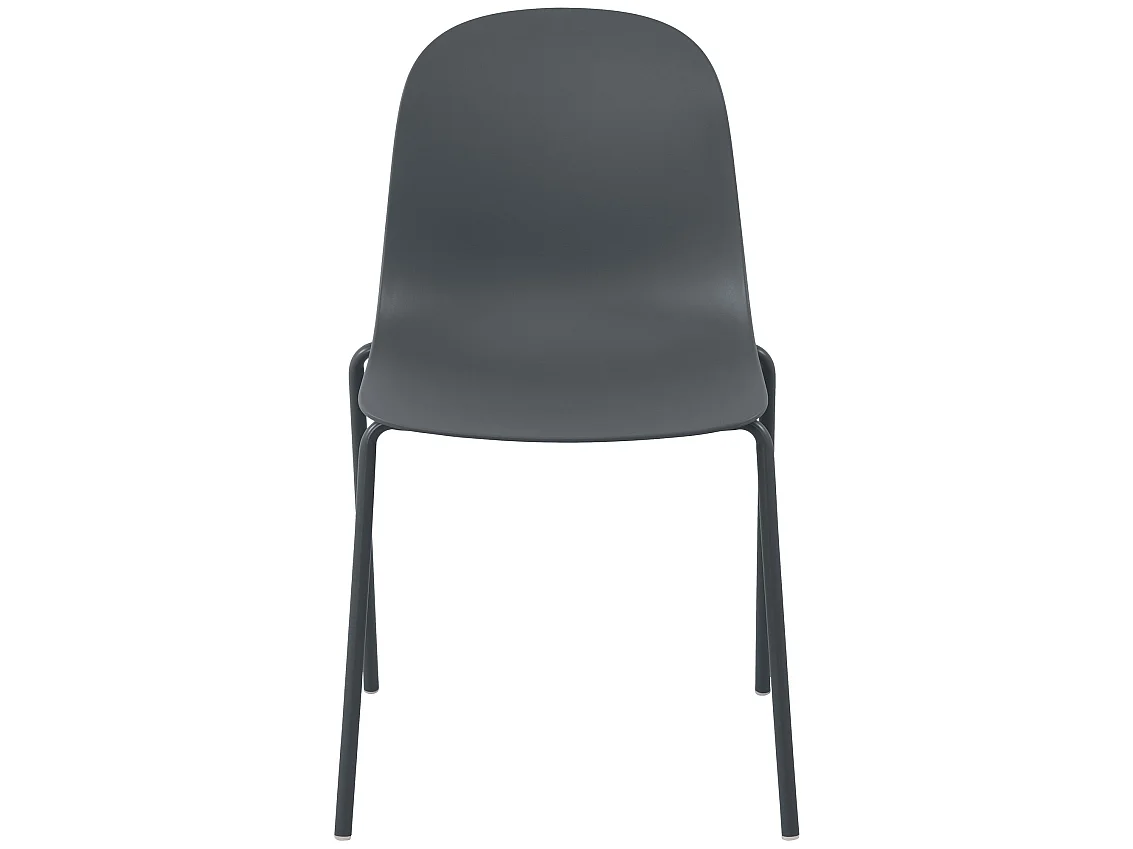 Lot de 2  Chaise de conférence - Plastique - Gris foncé - Hardin