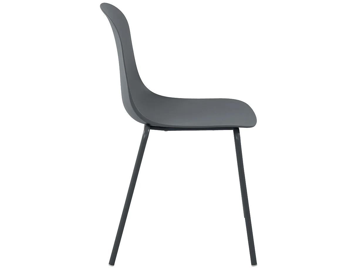 Lot de 2  Chaise de conférence - Plastique - Gris foncé - Hardin
