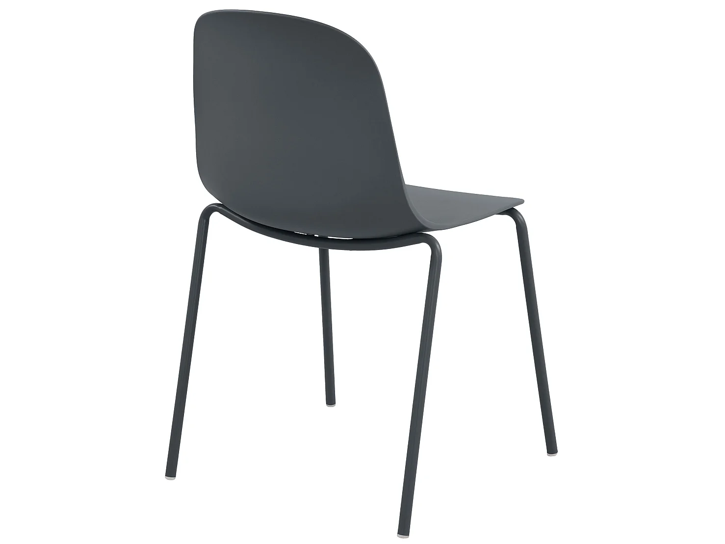 Lot de 2  Chaise de conférence - Plastique - Gris foncé - Hardin