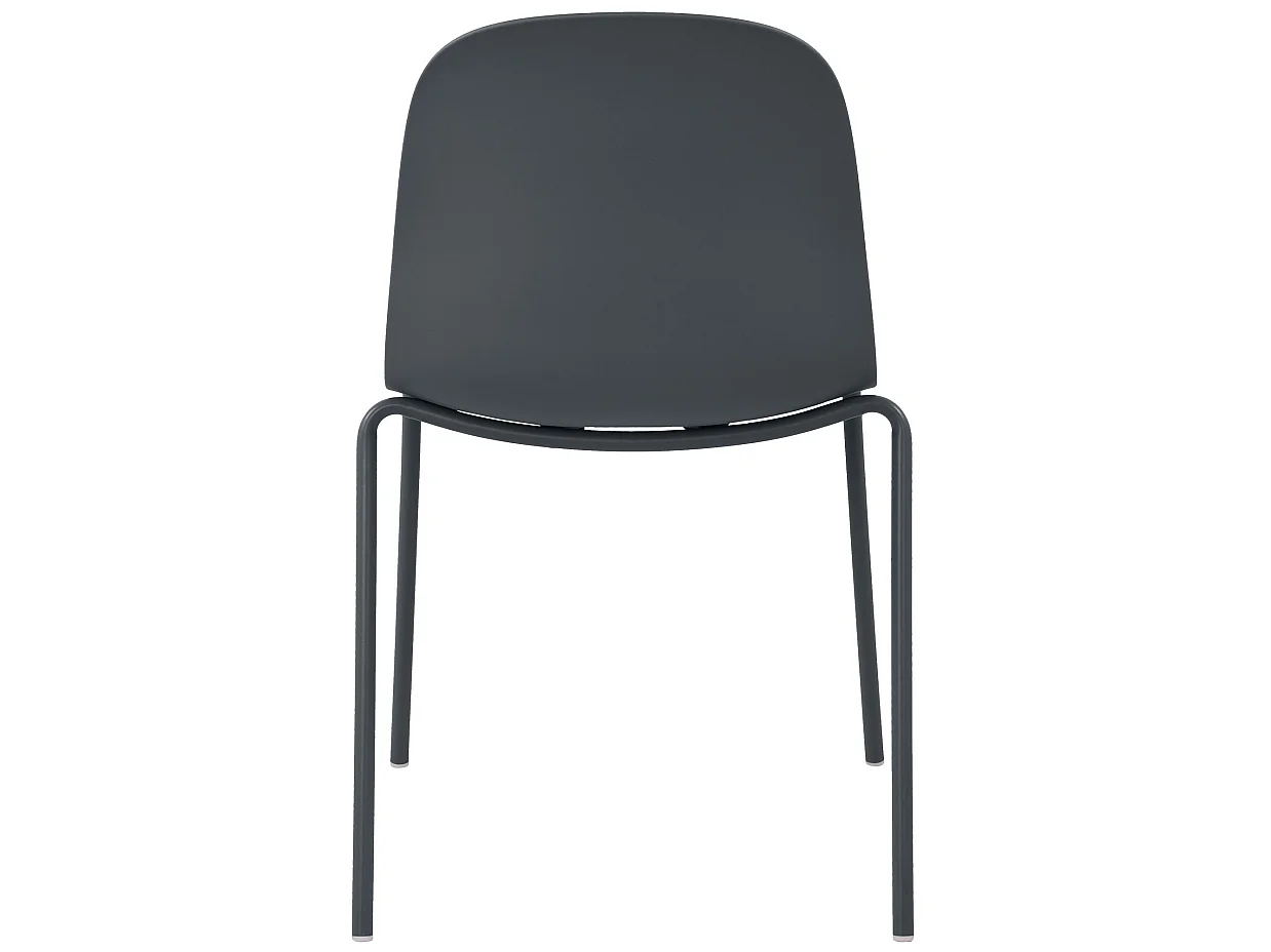 Lot de 2  Chaise de conférence - Plastique - Gris foncé - Hardin
