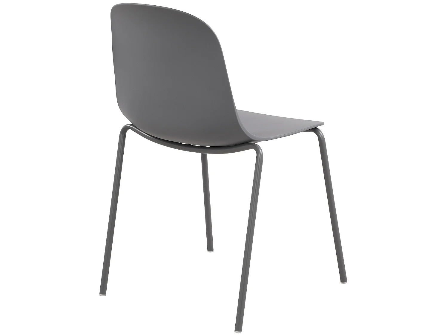 Lot de 2  Chaise de conférence - Plastique - Gris foncé - Hardin