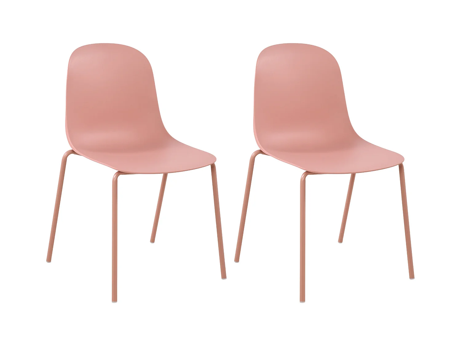 Lot de 2  Chaises de jardin - Plastique - Rose - Hardin