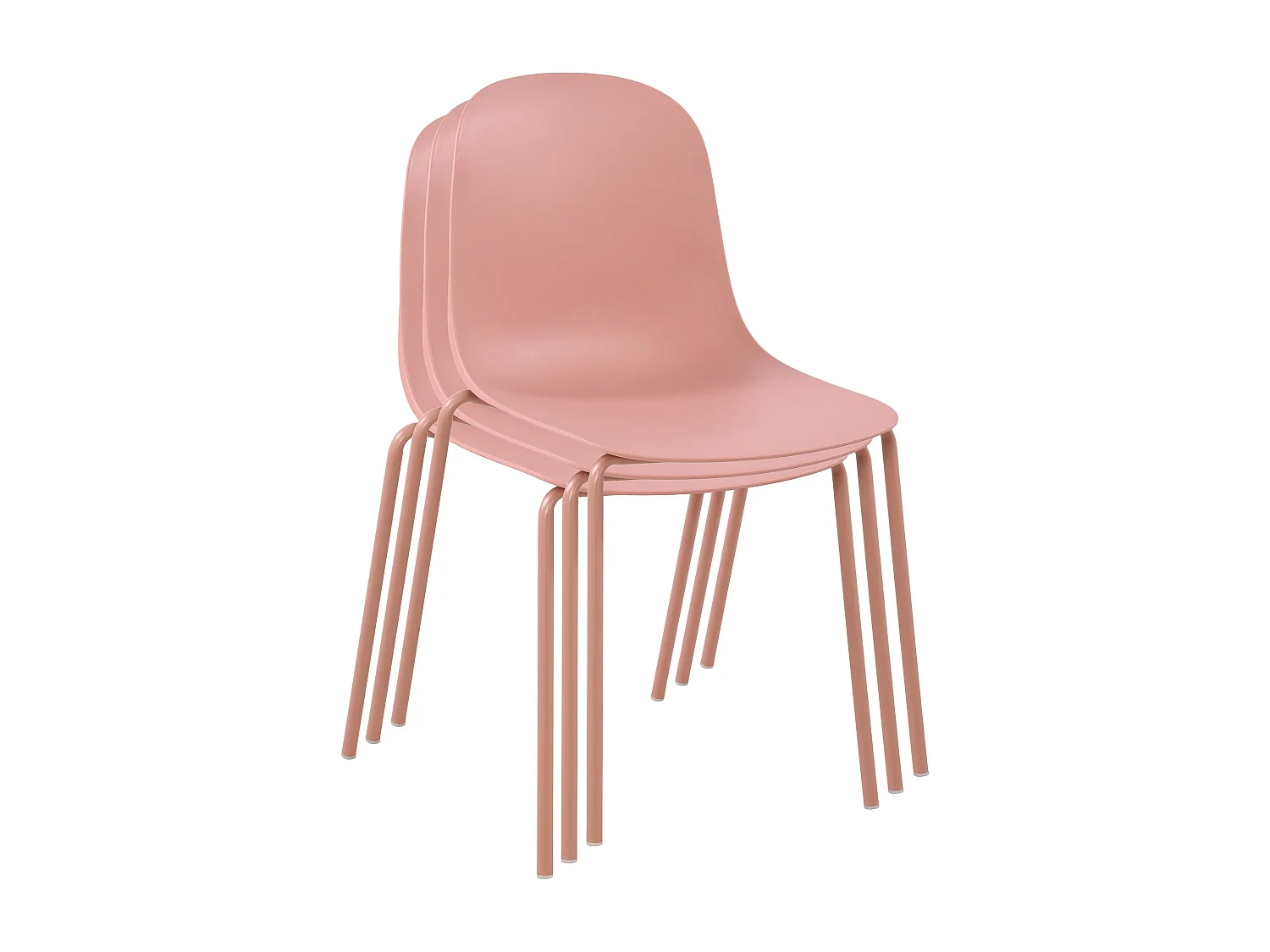Lot de 2  Chaises de jardin - Plastique - Rose - Hardin