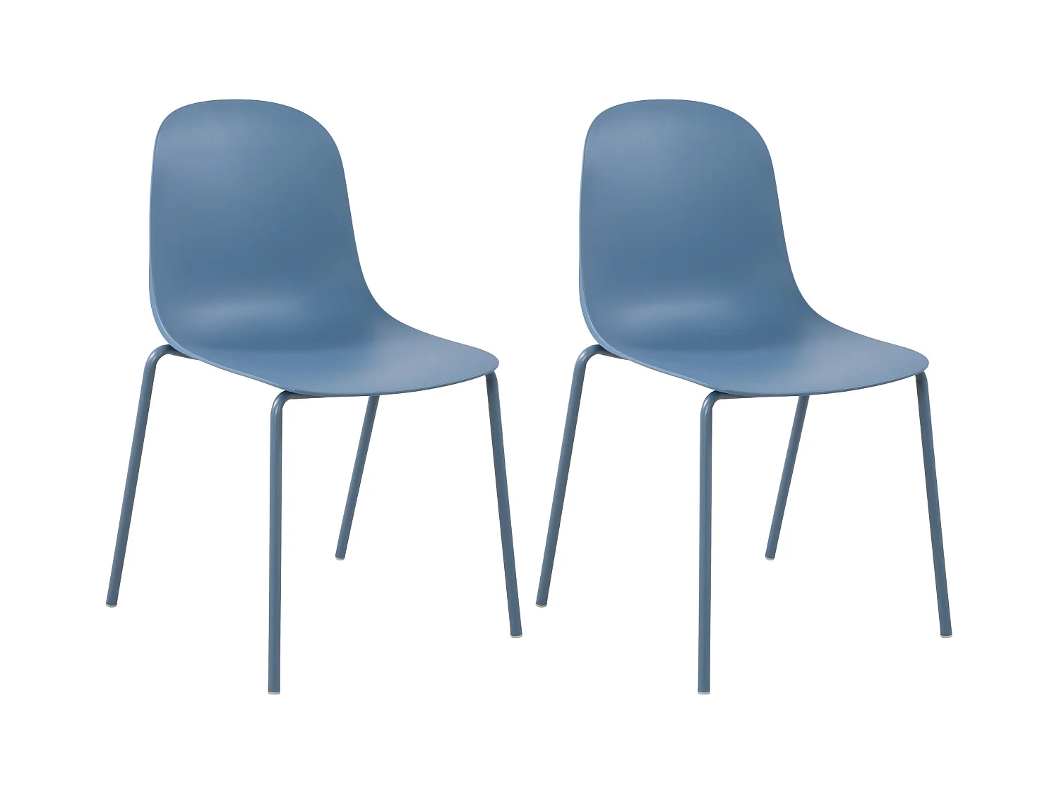 Lot de 2  Chaises de jardin - Plastique - Bleu - Hardin