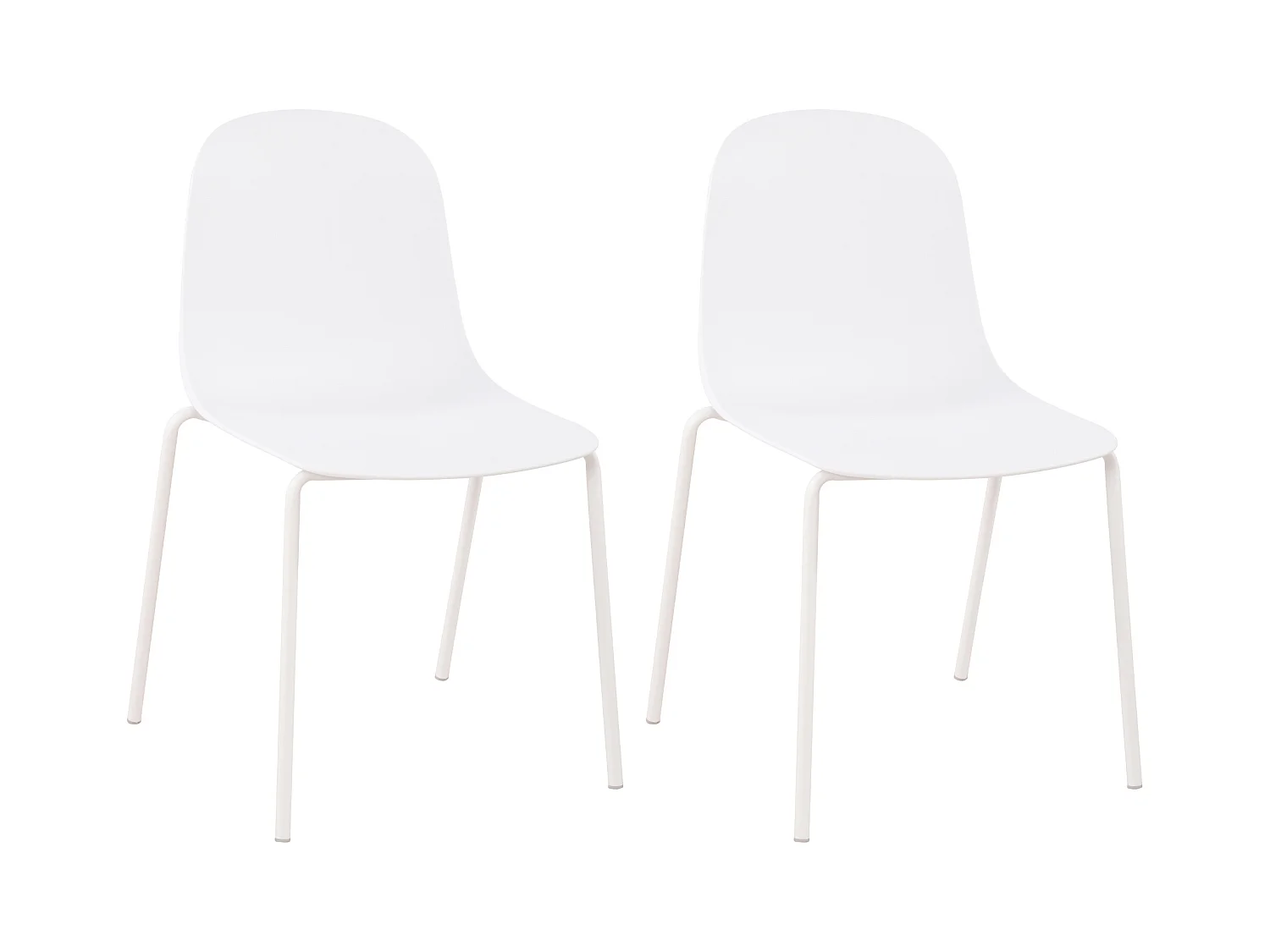 Lot de 2  Chaises de jardin - Plastique - Blanc - Hardin