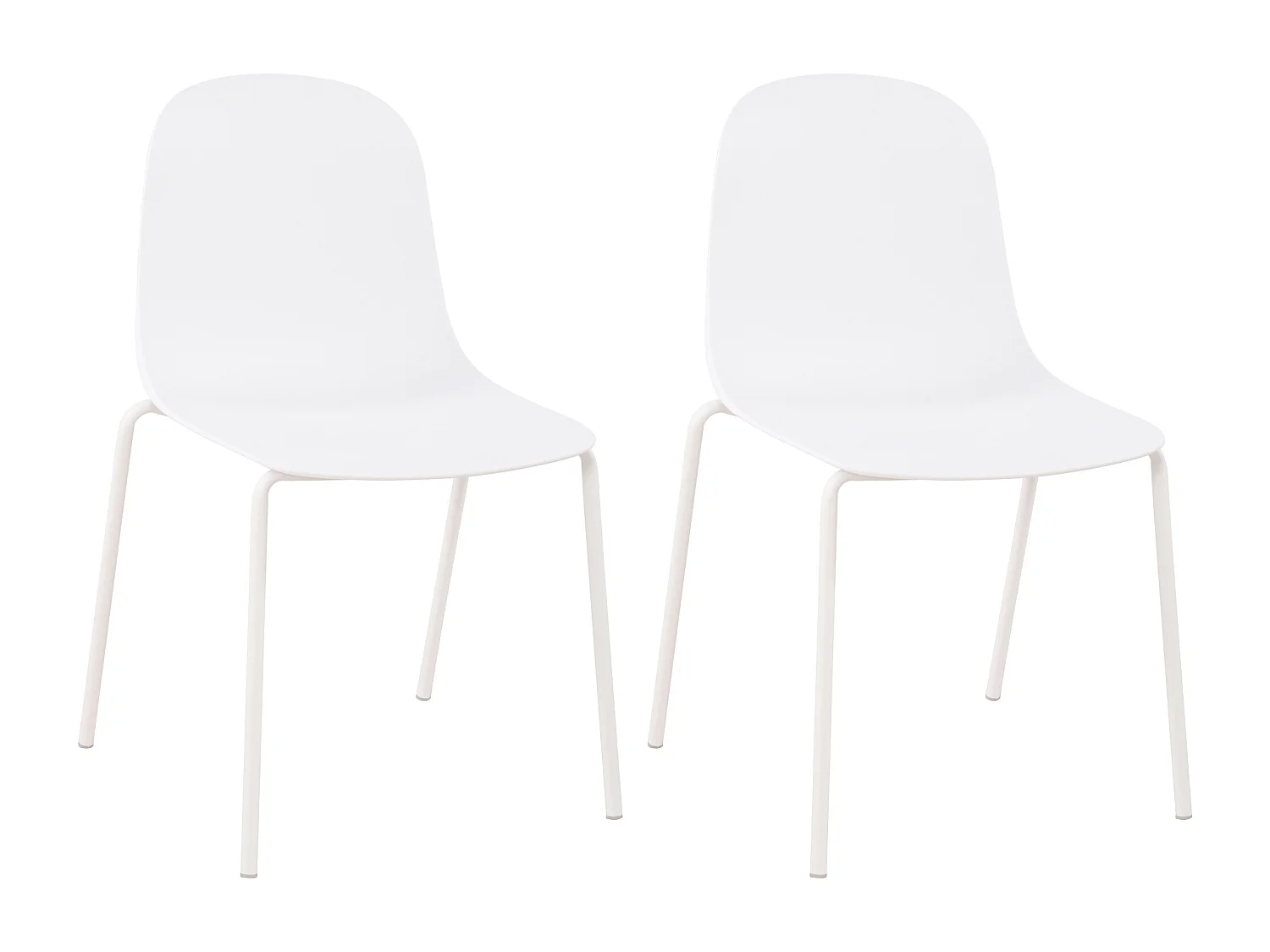 Lot de 2  Chaises de jardin - Plastique - Blanc - Hardin