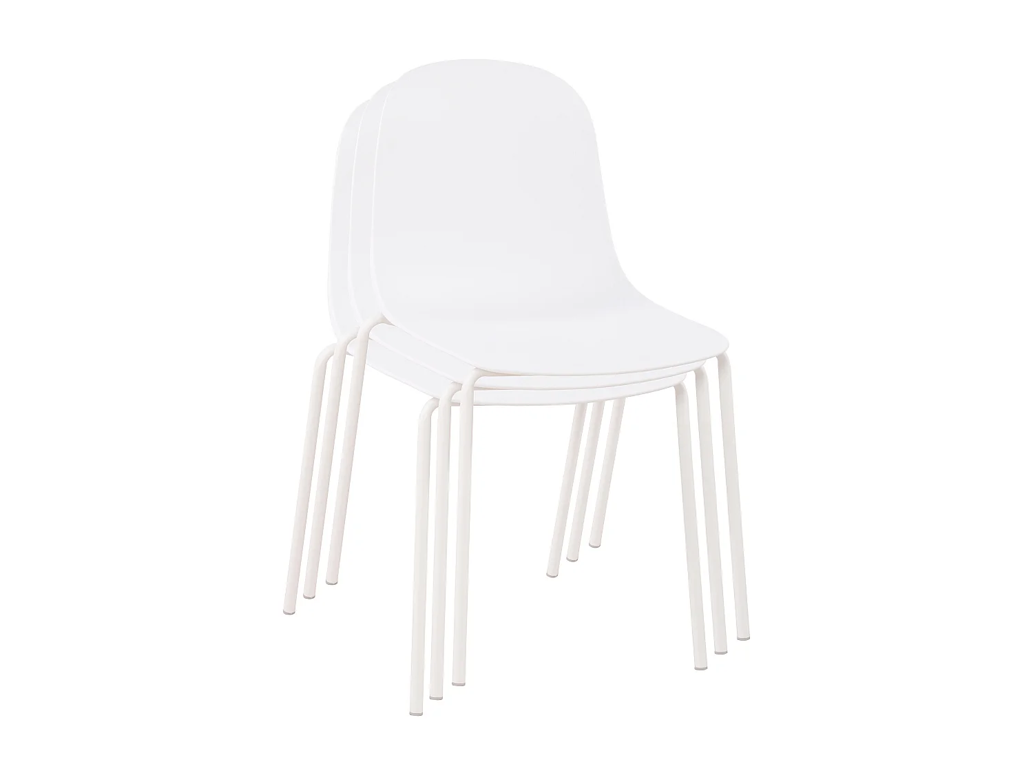 Lot de 2  Chaises de jardin - Plastique - Blanc - Hardin