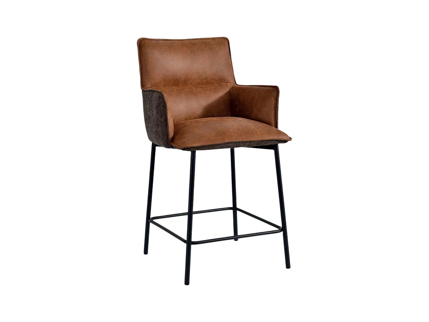 Tabouret de bar bi-matière marron (lot de 2) KERALA