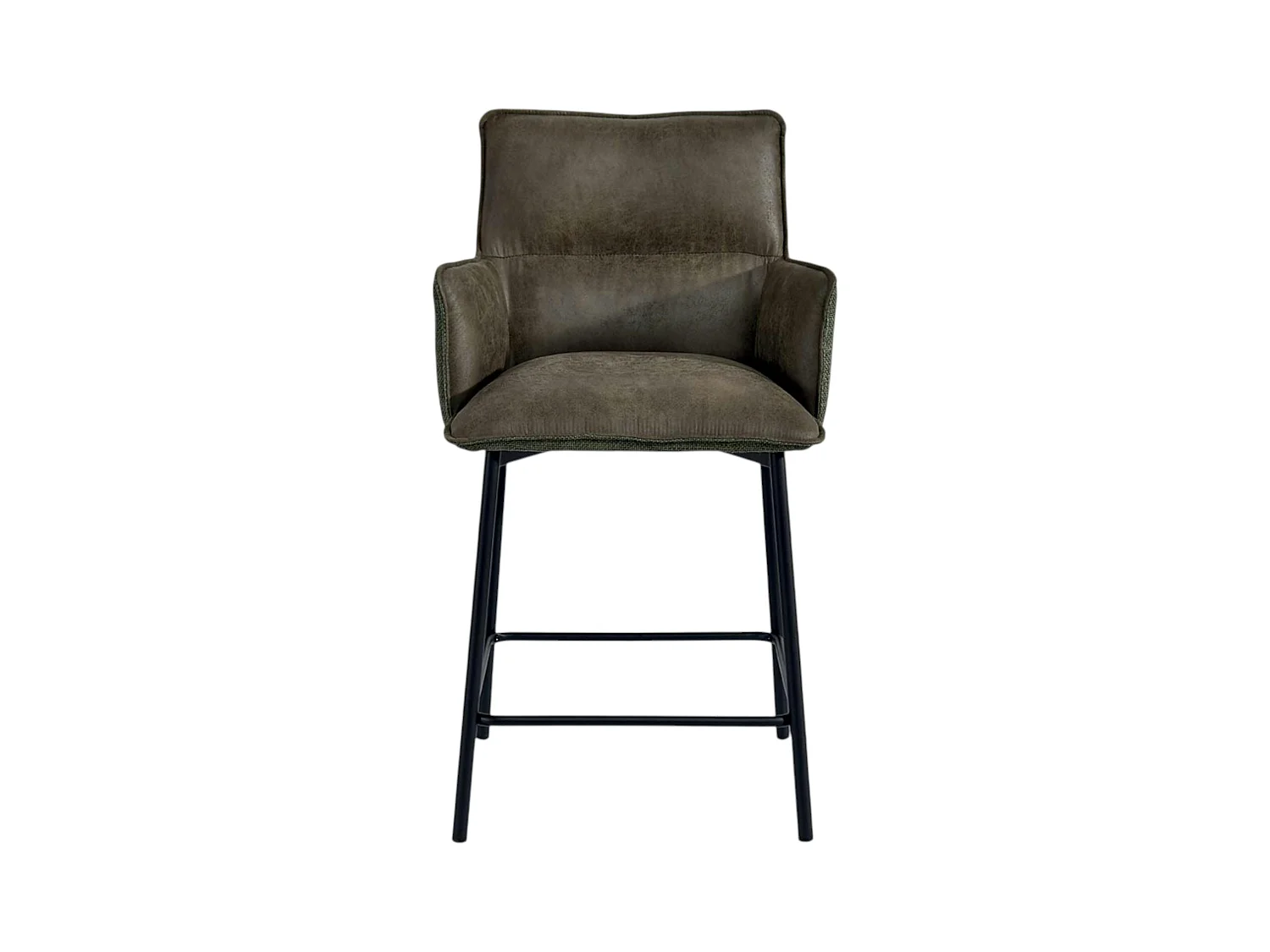 Tabouret de bar bi-matière vert (lot de 2) KERALA