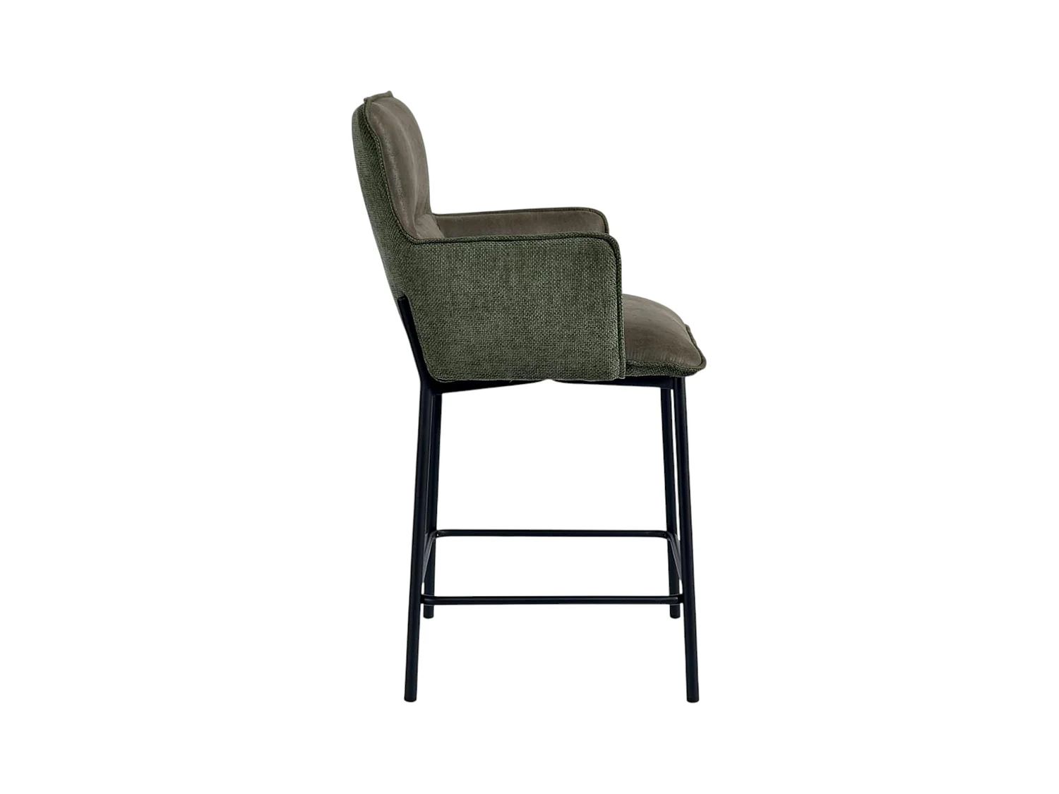 Tabouret de bar bi-matière vert (lot de 2) KERALA