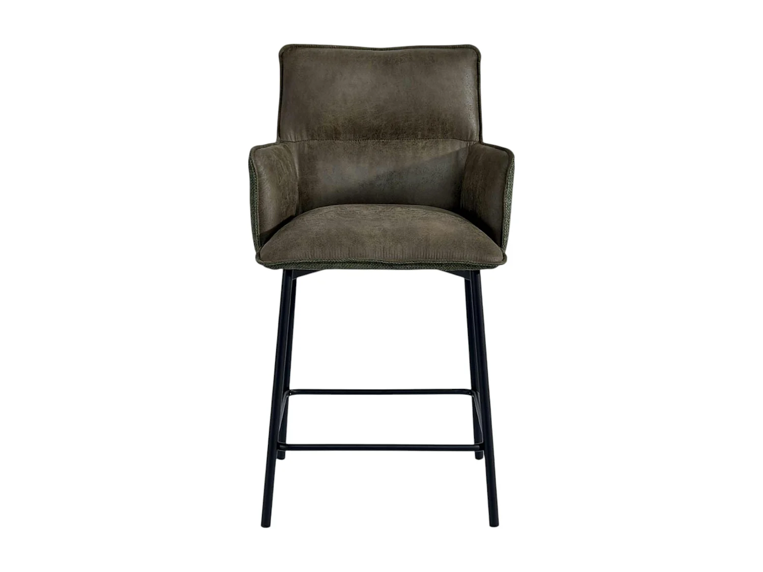 Tabouret de bar bi-matière vert (lot de 2) KERALA