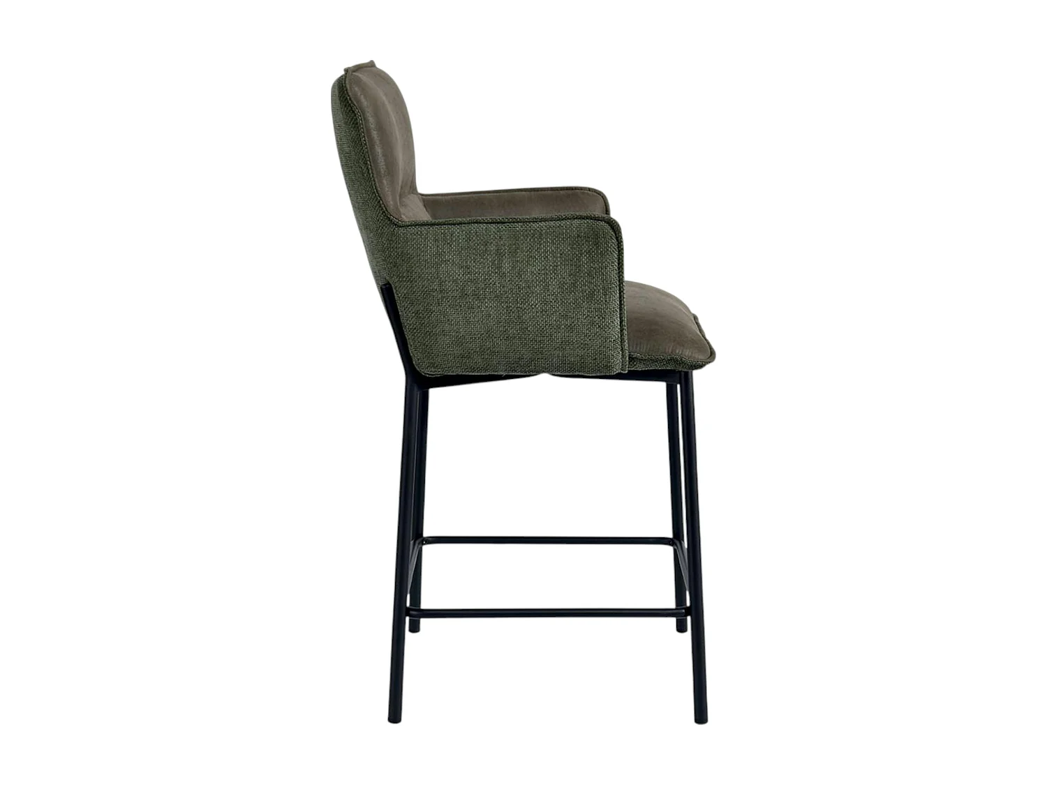 Tabouret de bar bi-matière vert (lot de 2) KERALA