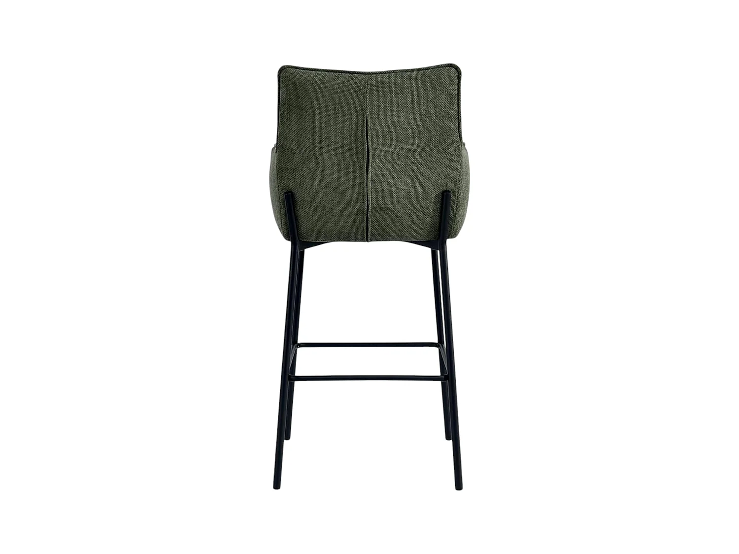 Tabouret bar bi-matière vert avec dossier (lot de 2) KERALA