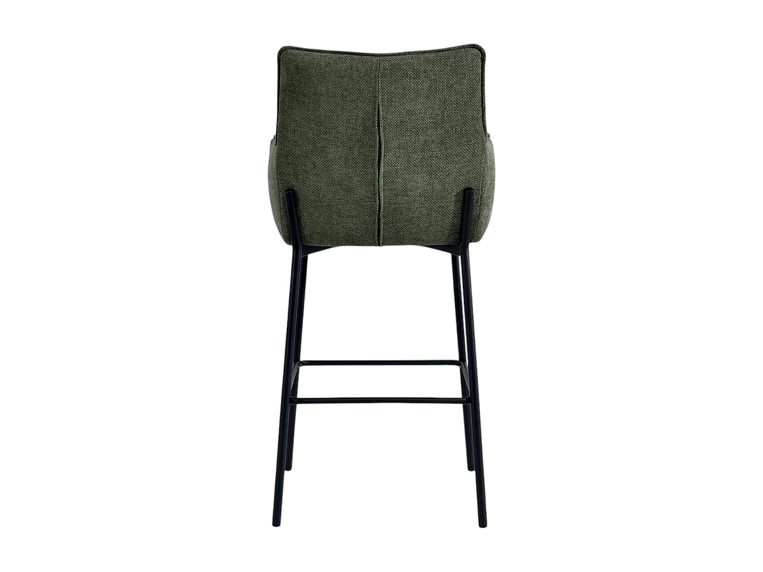 Tabouret bar bi-matière vert avec dossier (lot de 2) KERALA