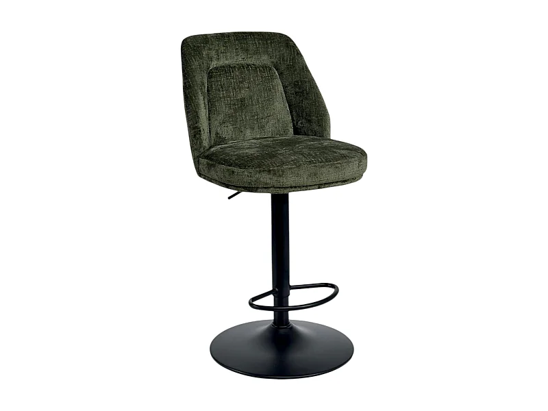 Tabouret bar réglable vert avec dossier (lot de 2) IENA