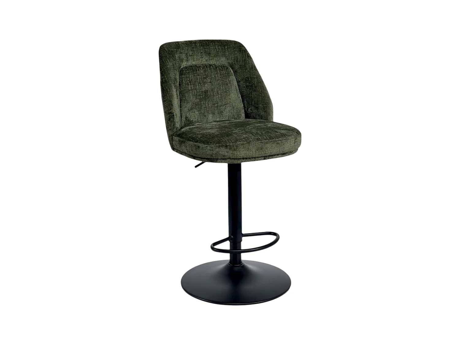 Tabouret bar réglable vert avec dossier (lot de 2) IENA