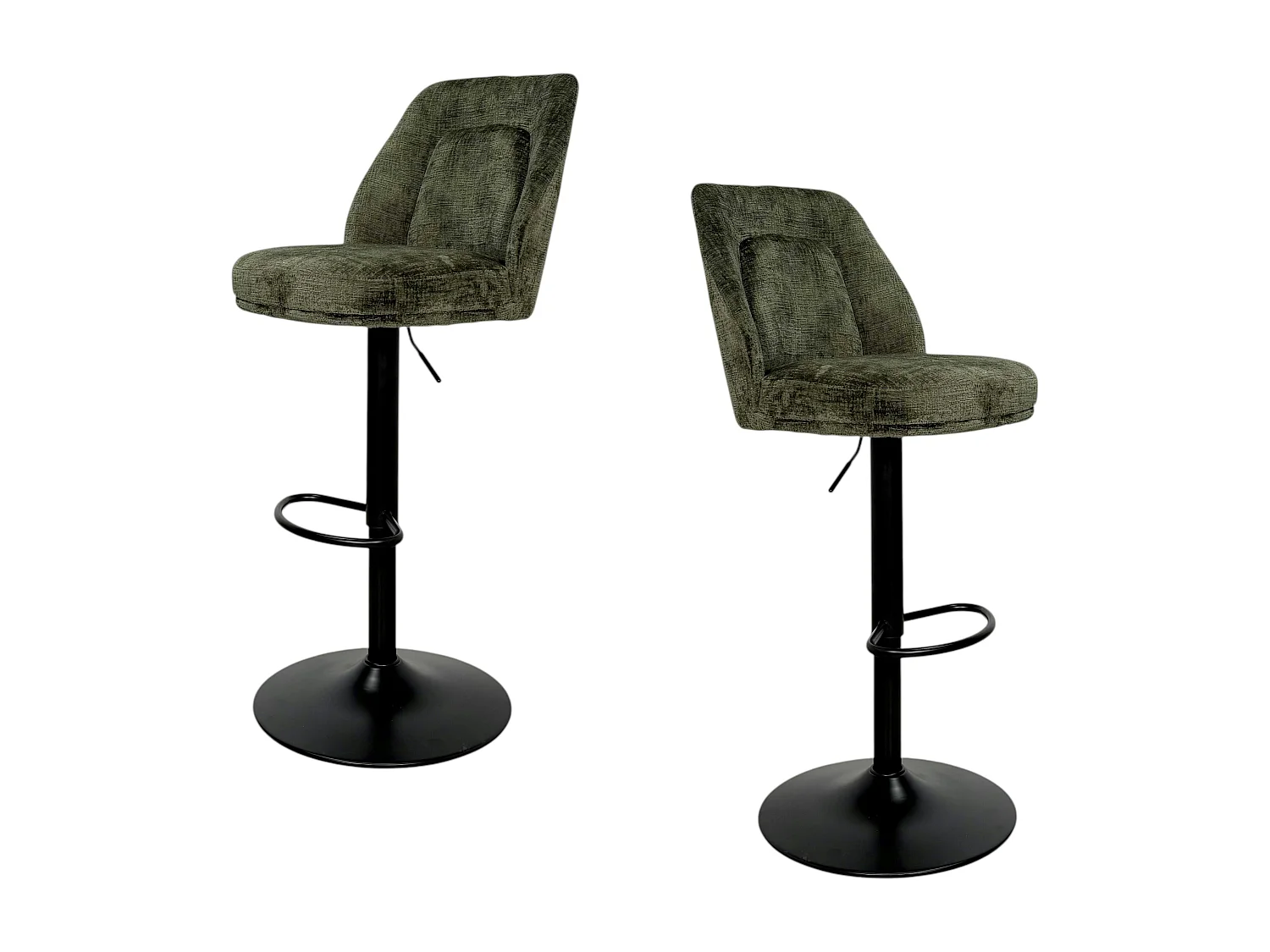 Tabouret bar réglable vert avec dossier (lot de 2) IENA