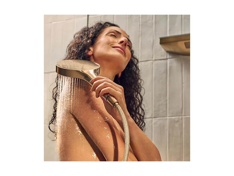 Pommeau de douche HANSGROHE Pulsify Select EcoSmart 105 3 jets relaxation + Flexible 160 cm Designflex Bronze brossé