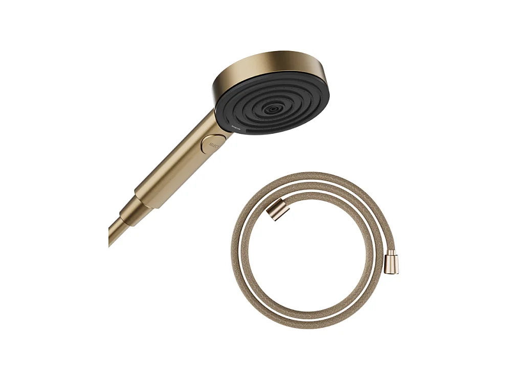 Pommeau de douche HANSGROHE Pulsify Select EcoSmart 105 3 jets relaxation + Flexible 160 cm Designflex Bronze brossé