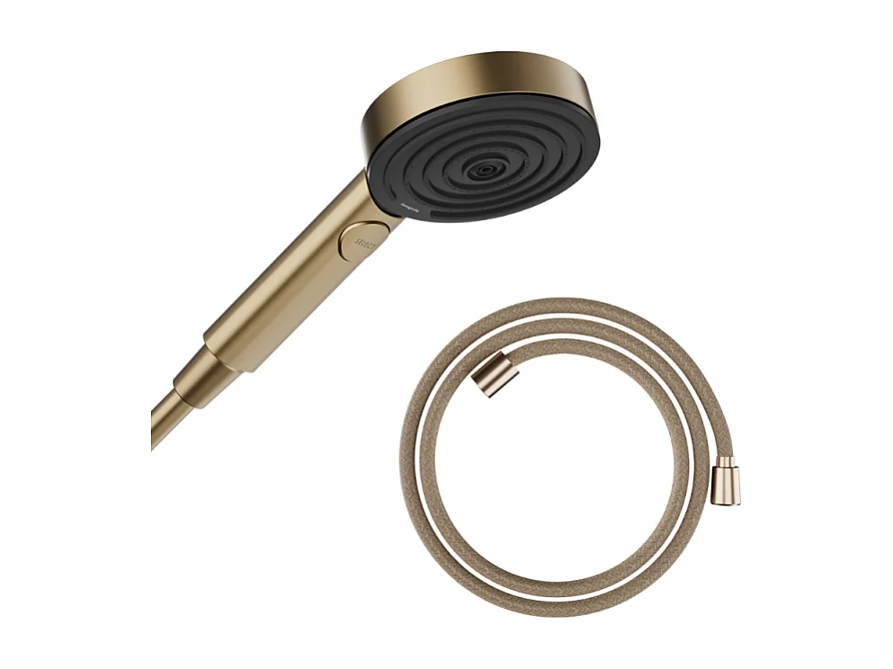 Pommeau de douche HANSGROHE Pulsify Select EcoSmart 105 3 jets relaxation + Flexible 160 cm Designflex Bronze brossé
