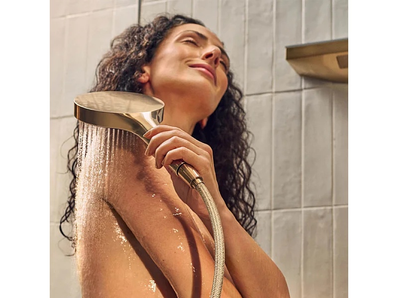 Pommeau de douche HANSGROHE Pulsify Select EcoSmart 105 3 jets relaxation + Flexible 160 cm Designflex Bronze brossé
