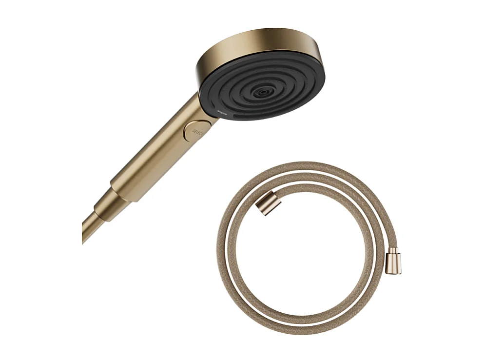 Pommeau de douche HANSGROHE Pulsify Select EcoSmart 105 3 jets relaxation + Flexible 160 cm Designflex Bronze brossé