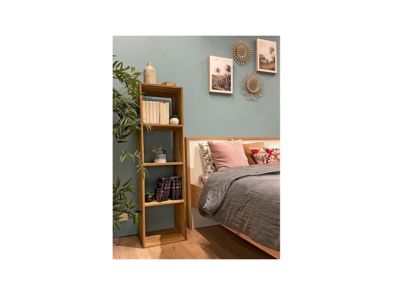 Étagère bibliothèque 141 cm colonne en teck 4 étages – EVELYN