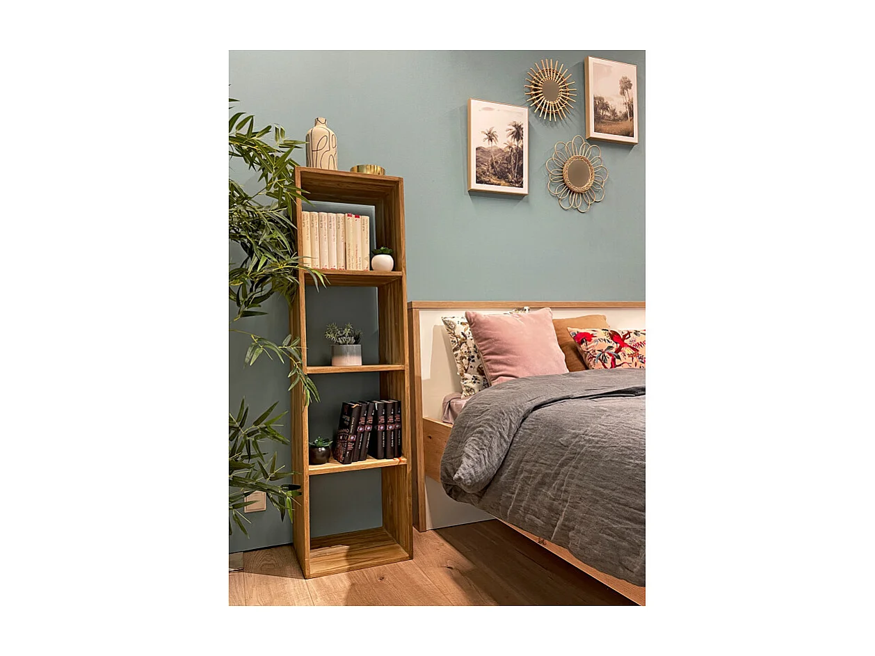 Étagère bibliothèque 141 cm colonne en teck 4 étages – EVELYN