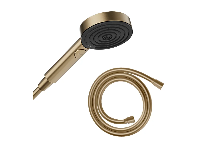 Pommeau de douche HANSGROHE Pulsify Select EcoSmart 105 3 jets relaxation + Flexible 125 cm Isiflex Bronze brossé